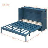 Queen Size Murphy Bed, Foldable Cabinet Bed with Drawer & Charging Station for Bedroom, Living Room