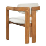 Set of 2 Outdoor Dining Chairs Acacia Wood Patio Armchairs with Weather-Resistant Cushions for Garden/Backyard