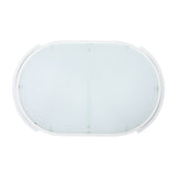 Modern Outdoor Oval Coffee Table, Aluminum Frame with Tempered Glass Top, Weather-Resistant Patio Center Table