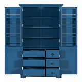 2- Door Kitchen Pantry, Freestanding Cupboard Storage Cabinet with Adjustable Shelves, Drawers & Pull-out Trays
