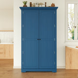 2- Door Kitchen Pantry, Freestanding Cupboard Storage Cabinet with Adjustable Shelves, Drawers & Pull-out Trays