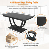 6pcs Dining Table Set Dining Set for 6, Family Kitchen Table Set with Ergonomic Padded Dining Chairs & Bench