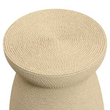 Simulated Rattan Patio End Table Indoor&Outdoor Side Table, Round Weather-Resistant Decorative Accent Table Garden Plant Stand