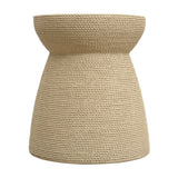 Simulated Rattan Patio End Table Indoor&Outdoor Side Table, Round Weather-Resistant Decorative Accent Table Garden Plant Stand