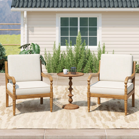 Patio Accent Chair Outdoor Club Chair Lounge Sofa Armchair with Soft Waterproof Cushion & Weather-Resistant Frame