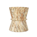 Hourglass Outdoor Side Table Patio End Table, MGO Accent Table with Simulated Stone Texture for Patio/Garden