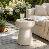 Mushroom-Shaped Outdoor Side Table MGO Patio End Table, Modern Geometric Pedestal Accent Table for Patio & Indoor
