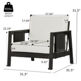 Patio Accent Chair Outdoor Club Chair Single Lounge Sofa Armchair with Soft Waterproof Cushion & Weather-Resistant Frame