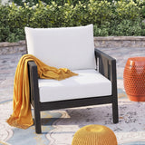 Patio Accent Chair Outdoor Club Chair Single Lounge Sofa Armchair with Soft Waterproof Cushion & Weather-Resistant Frame