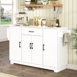 Sideboard Buffet Cabinet, 4-Door Kitchen Storage with Drawer, Adjustable Shelves & Side Racks for Dining Room