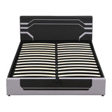 Queen Size Hydraulic Storage Gaming Bed Frame, Cyberpunk Esports Platform Bed for Gamers