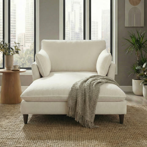 Oversized Accent Chair Modern Chenille Chaise Lounge Couch, Upholstered Sleeper Sofa with Pillows for Living Room/Bedroom
