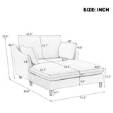 Oversized Accent Chair Modern Chenille Chaise Lounge Couch, Upholstered Sleeper Sofa with Pillows for Living Room/Bedroom