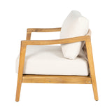 Outdoor Club Chair Patio Accent Chair Single Sofa Armchair with Soft Water-Repellent Cushion & Weather-Resistant Acacia Wood Frame