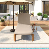 Outdoor Chaise Lounge Patio Daybed Pool Reclining Chair Lawn Sunbathing Bed with Adjustable Back & Water-resistant Cushion