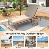 Outdoor Chaise Lounge Patio Daybed Pool Reclining Chair Lawn Sunbathing Bed with Adjustable Back & Water-resistant Cushion