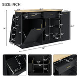 58" Sideboard Buffet Cabinet, Kitchen Island with Trash Can Storage, Sliding Door Cabinet & 2 Drawers for Kitchen, Dining Room