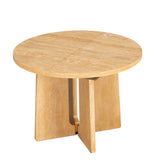 Extendable Round Dining Table, Wood Kitchen Table with 16" Removable Leaf for Dining Room, Living Room