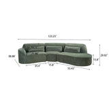 123" Modern Curved Sectional Sofa with Chaise Lounge, 3pcs Fully Assembled Sofa Couch for Living Room