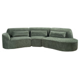 123" Modern Curved Sectional Sofa with Chaise Lounge, 3pcs Fully Assembled Sofa Couch for Living Room