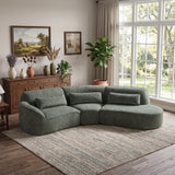 123" Modern Curved Sectional Sofa with Chaise Lounge, 3pcs Fully Assembled Sofa Couch for Living Room