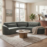 123" Modern Curved Sectional Sofa with Chaise Lounge, 3pcs Fully Assembled Sofa Couch for Living Room