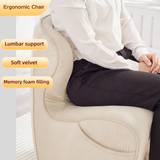 Ergonomic Accent Chair with Lifting Side Table, Soft Lumbar Support Chair Leisure Sofa Chair Velvet Upholstered Chair, No Assembly