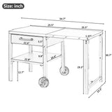 Outdoor Kitchen Cart with Foldable Top, Prep Station Portable Grill Cart with Drawer & Shelf for Backyard, Patio