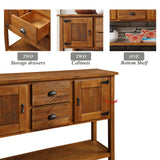 Console Table Entryway Table Sofa Side Table Sideboard Buffet Server Cabinet Display Stand Retro Accent Table with 2 Drawers&Cabinets