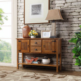 Console Table Entryway Table Sofa Side Table Sideboard Buffet Server Cabinet Display Stand Retro Accent Table with 2 Drawers&Cabinets