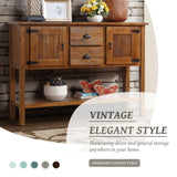 Console Table Entryway Table Sofa Side Table Sideboard Buffet Server Cabinet Display Stand Retro Accent Table with 2 Drawers&Cabinets