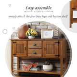 Console Table Entryway Table Sofa Side Table Sideboard Buffet Server Cabinet Display Stand Retro Accent Table with 2 Drawers&Cabinets