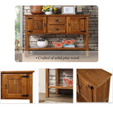 Console Table Entryway Table Sofa Side Table Sideboard Buffet Server Cabinet Display Stand Retro Accent Table with 2 Drawers&Cabinets