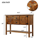 Console Table Entryway Table Sofa Side Table Sideboard Buffet Server Cabinet Display Stand Retro Accent Table with 2 Drawers&Cabinets
