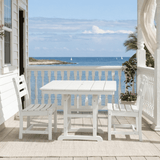 3-Piece Patio Dining Set, HDPE 37.8" Square Table with Built-In Umbrella Hole, 2 Armless Chairs, All-Weather for Porch, Garden
