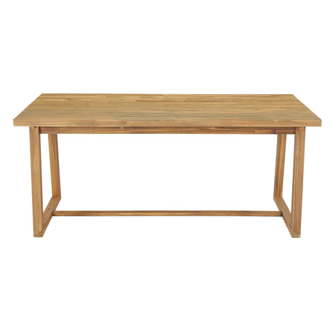 Acacia Wood Outdoor Dining Table, Rectangular Patio Table for Backyard, Garden & Deck