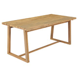 Acacia Wood Outdoor Dining Table, Rectangular Patio Table for Backyard, Garden & Deck