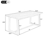 Acacia Wood Outdoor Dining Table, Rectangular Patio Table for Backyard, Garden & Deck
