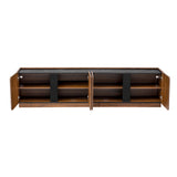 TV Stand for TVs up to 75", TV Console Media Storage Cabinet Entertainment Center with Marble Contrast Top & Adjustable Shelves