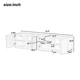 TV Stand for TVs up to 75", TV Console Media Storage Cabinet Entertainment Center with Marble Contrast Top & Adjustable Shelves