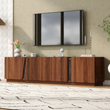 TV Stand for TVs up to 75", TV Console Media Storage Cabinet Entertainment Center with Marble Contrast Top & Adjustable Shelves