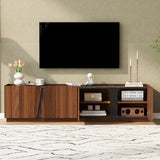 TV Stand for TVs up to 75", TV Console Media Storage Cabinet Entertainment Center with Marble Contrast Top & Adjustable Shelves