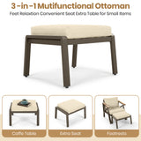 6pcs Patio Sofa Set Outdoor Conversation Chat Set Garden Seating Group with Cushion, Coffee Table, Armchair & Ottoman