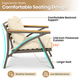 6pcs Patio Sofa Set Outdoor Conversation Chat Set Garden Seating Group with Cushion, Coffee Table, Armchair & Ottoman