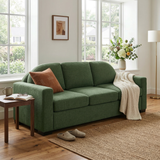 3-Seater Chenille Sofa with Curved Backrest, 84.7" Upholstered Couch for Living Room, Small Space