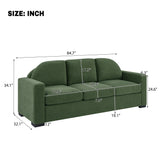 3-Seater Chenille Sofa with Curved Backrest, 84.7" Upholstered Couch for Living Room, Small Space