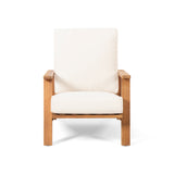 Accent Chair Acacia Wood Adirondack Chair with Cushions, Weather Resistant Armchair Outdoor Lounge Chair