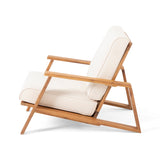 Accent Chair Acacia Wood Adirondack Chair with Cushions, Weather Resistant Armchair Outdoor Lounge Chair