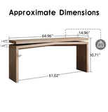 65" Farmhouse Console Table, Solid Wood Veneer Entryway Table for Living Room, Apartment, Hallway, Behind Sofa