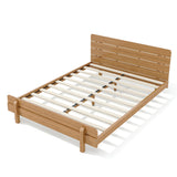Queen Size Platform Bed Frame Minimalist Bamboo Bed with Headboard